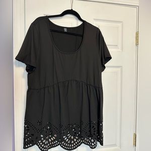 SHEIN Black Top w/Lazer CutOuts